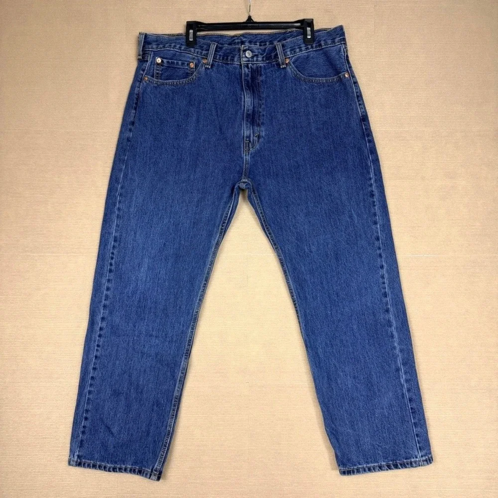 Levis 505 Regular Fit Mens Jeans 40x29 Blue Medium Wash Straight Leg Denim